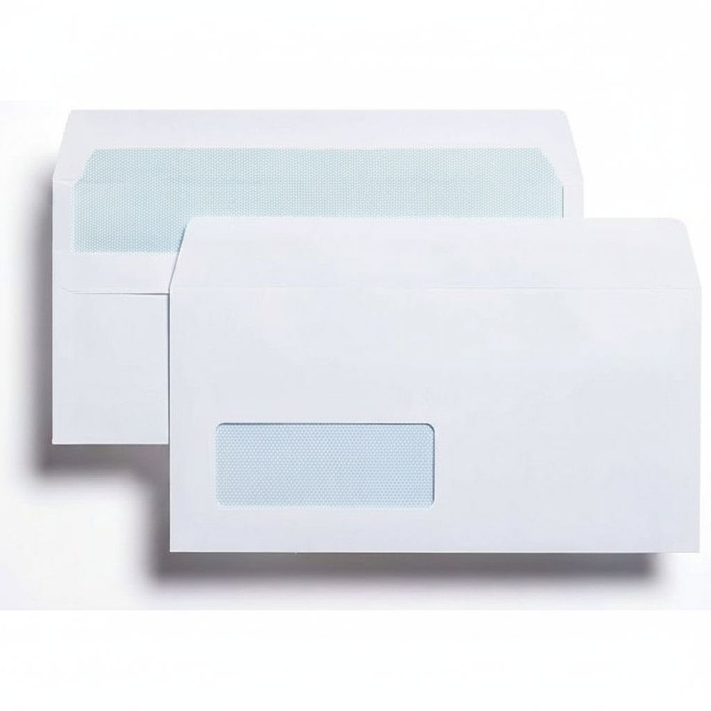 White Peal & Seal Letter Size 80G Envelope With Left Window - Pack of 25 #110230Pw-25