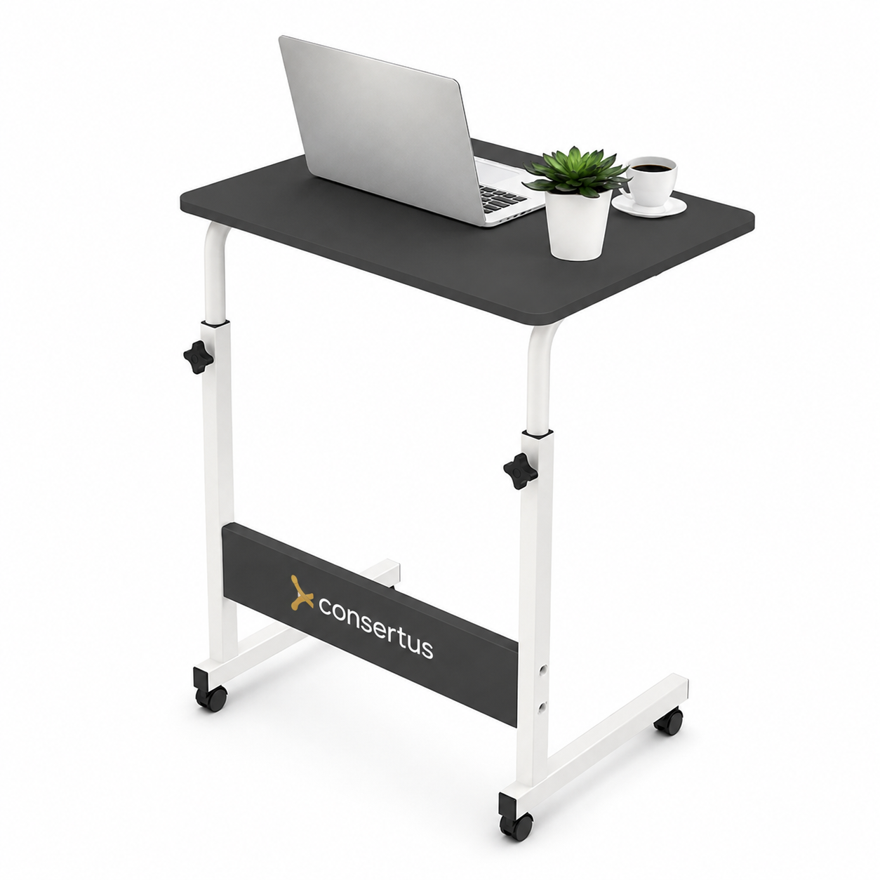 Adjustable Laptop Table Stand With Folding Sides & Wheels -  60x40 cm #Cptb07-04