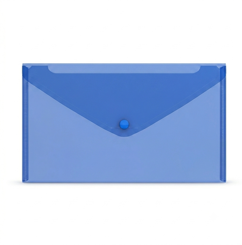 A4 Glossy Envelop Plastic Semi Transparent File - Assorted Colors #50289