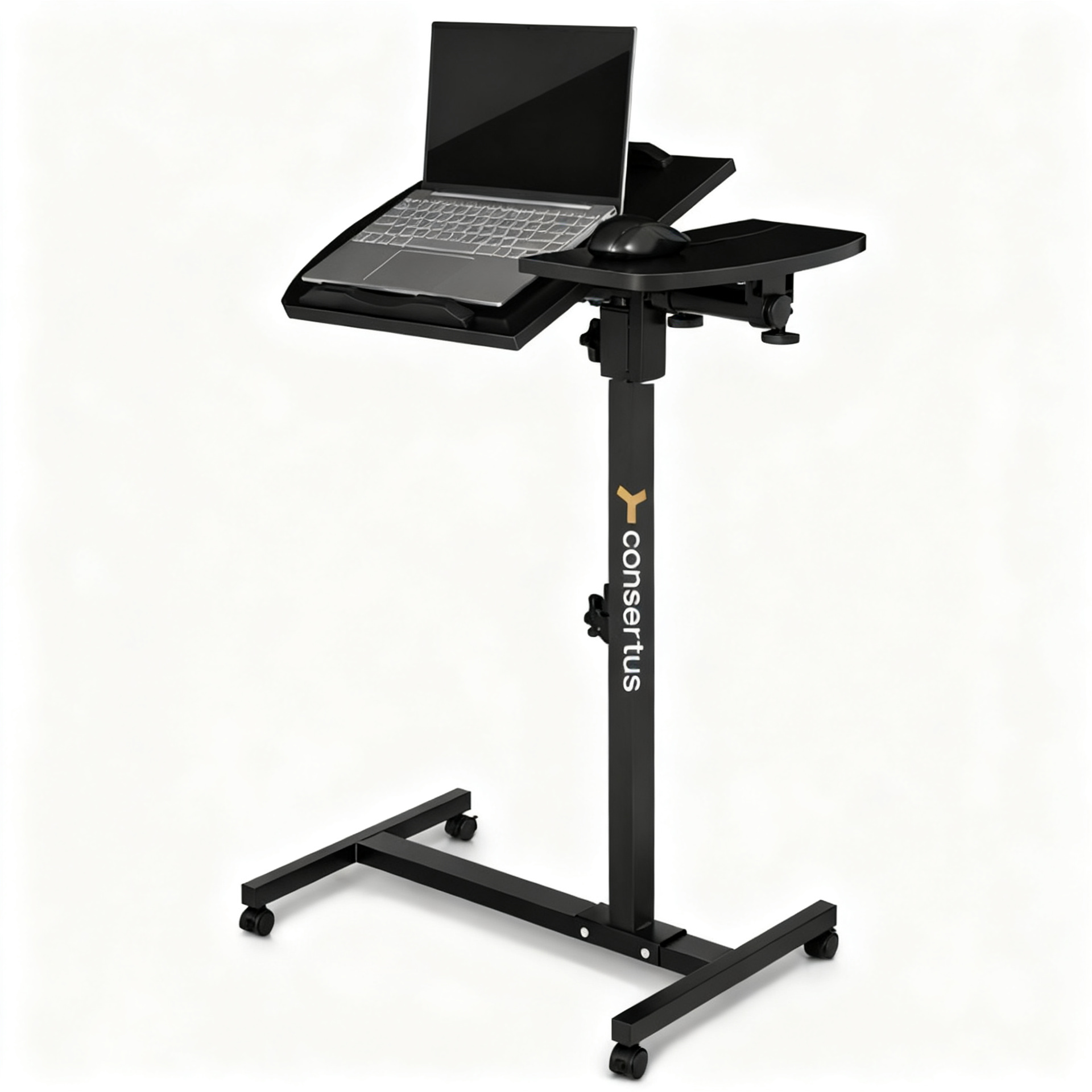 Black Laptop Table Stand With Wheels #Mlk-Cd-02