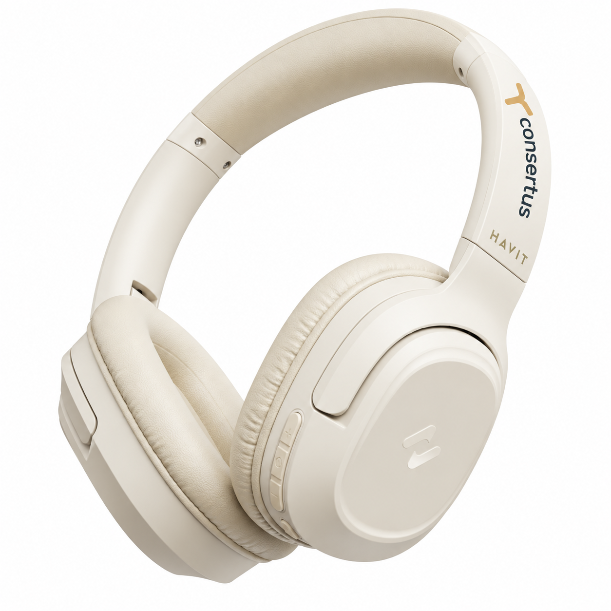 BT Beige Wireless Headphone#H612Bt