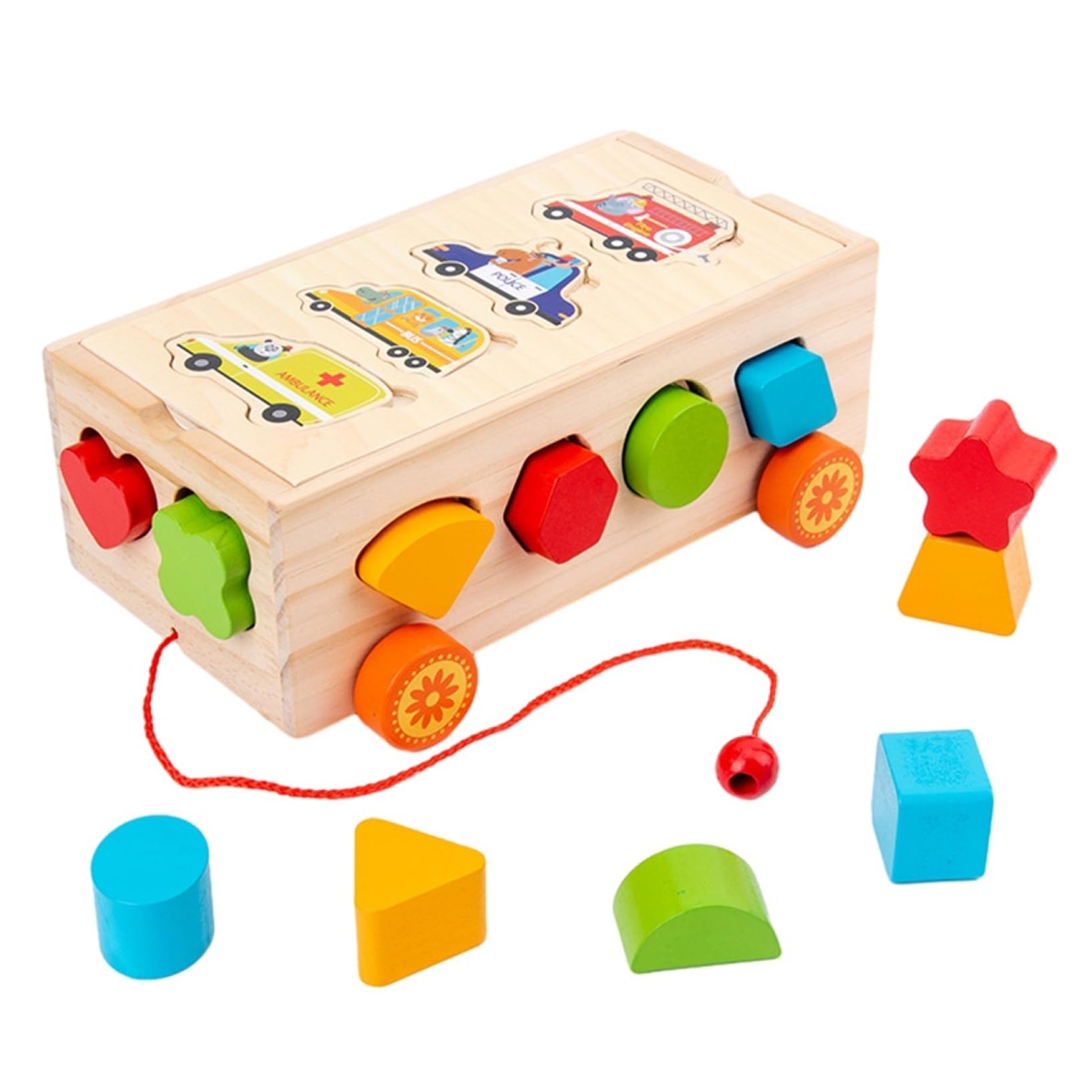 Wooden Jigsaw Shaped Block Trailer #36232