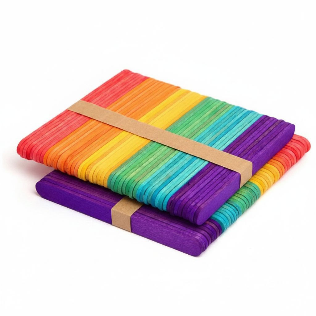 Colored Wooden Sticks - Pack of 50