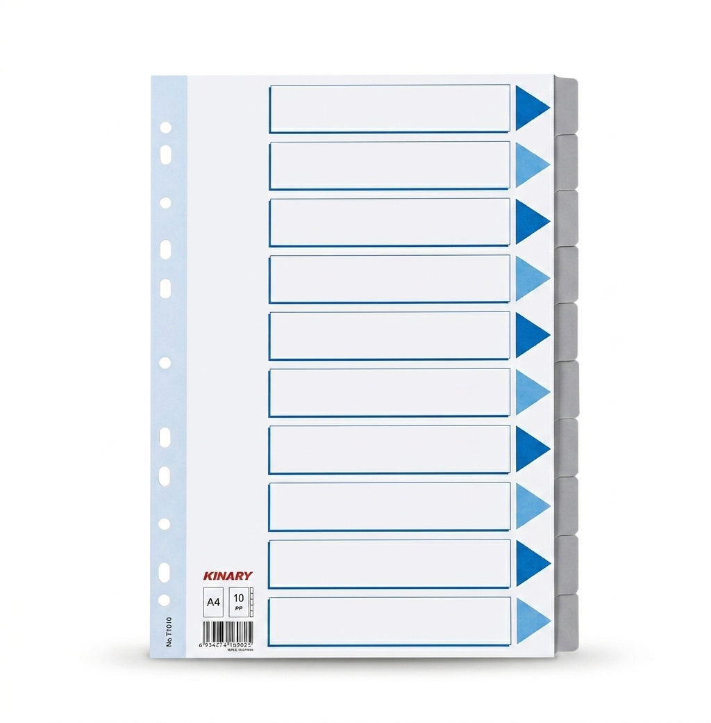 10-Part A4 Plastic Grey Divider #T1010