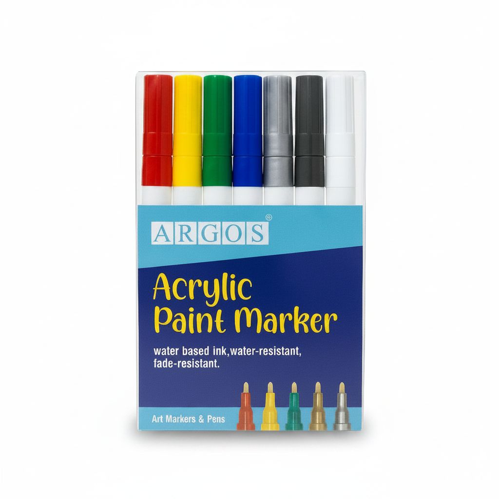 2 mm Acrylic Paint Markers - Pack  of 6 #Arg72195