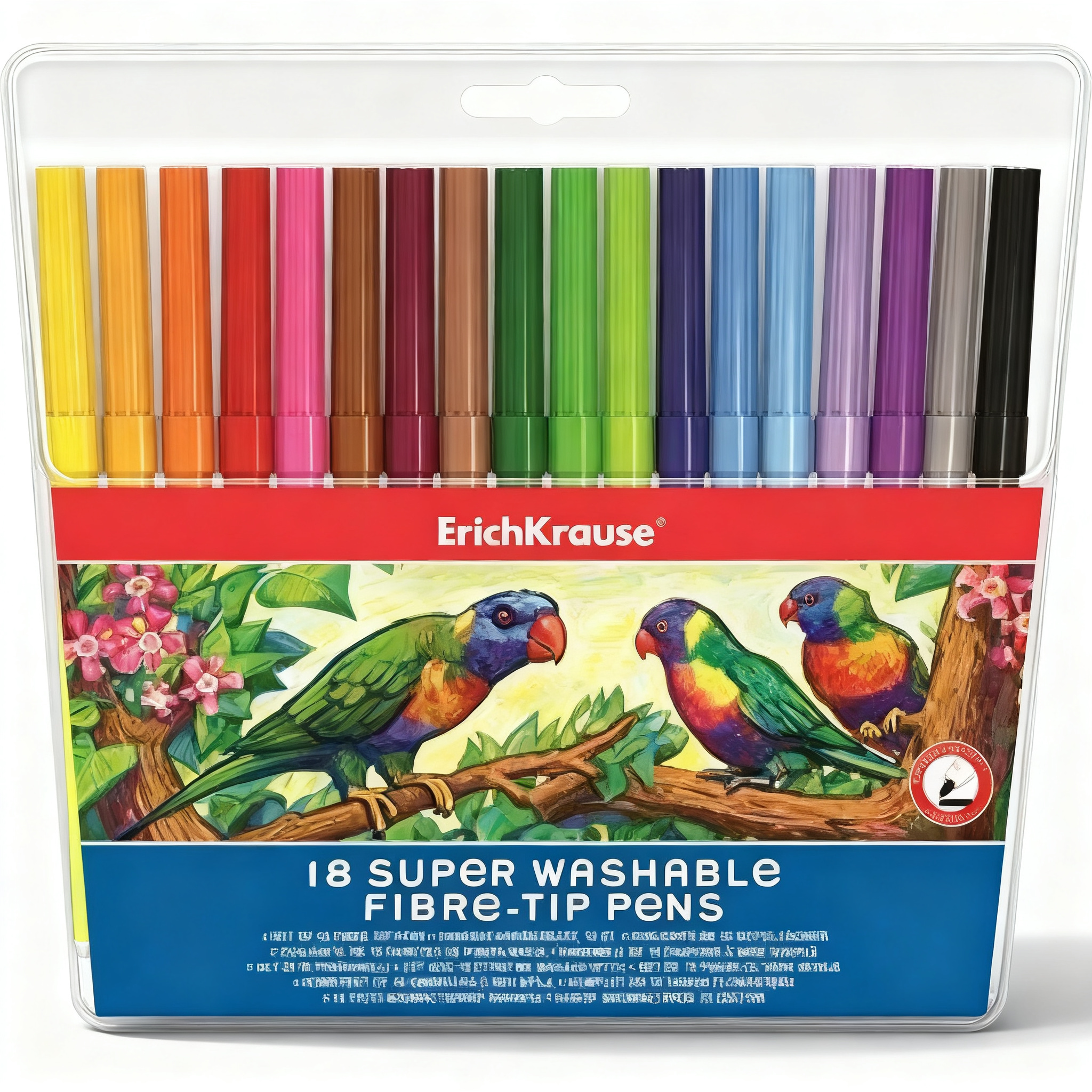 Washable Fine Tip Fiber Pens - Pack of 18 #33051