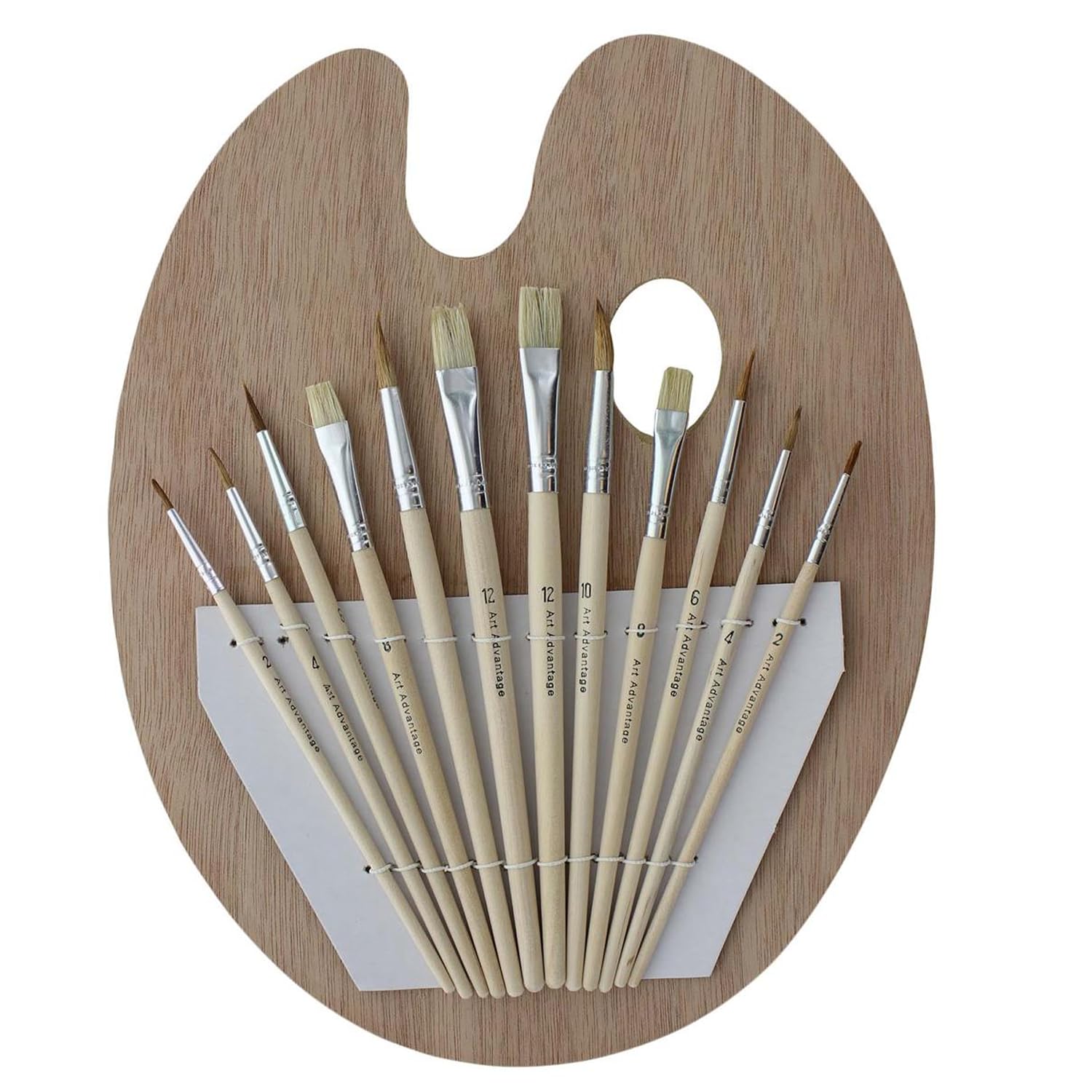 Wooden Pallet With 6 Painting Brushes #Ca-761