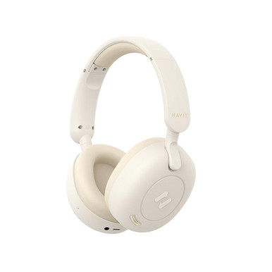 Beige Wireless Noise Cancellation Headphone With Microphone #H668BT