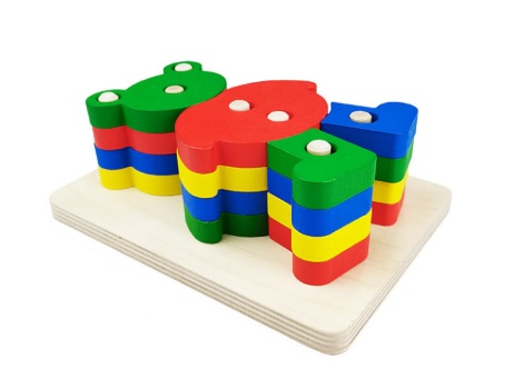 Wooden Bear Shaped Sort& Stack Educational Puzzle #36228