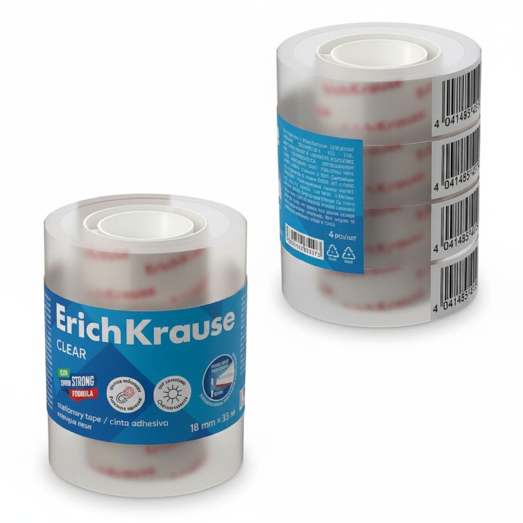Crystal Clear Adhesive Tape - 18mm x 33M - Pack of 4#63573