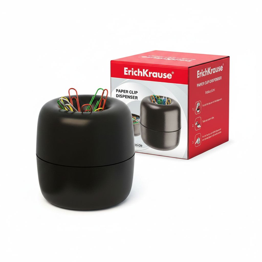 Paper Clip Dispenser With 30 Colored Attach #605