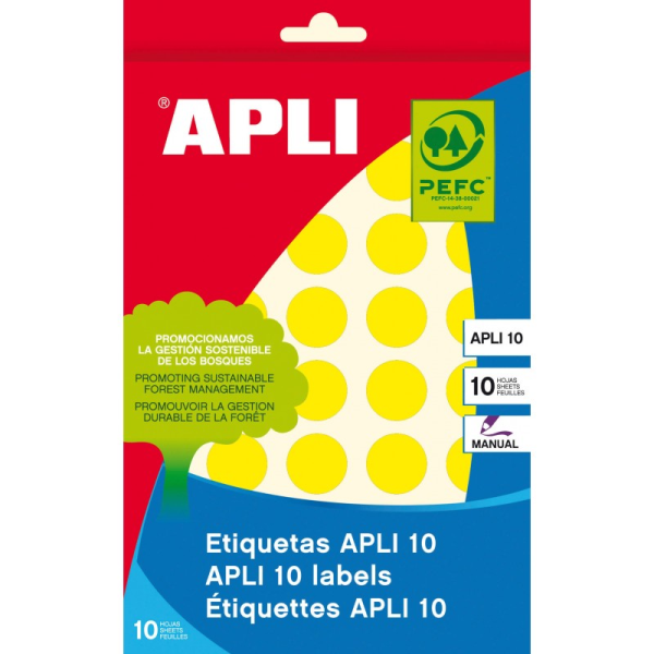 Yellow 19mm Round Labels #2742