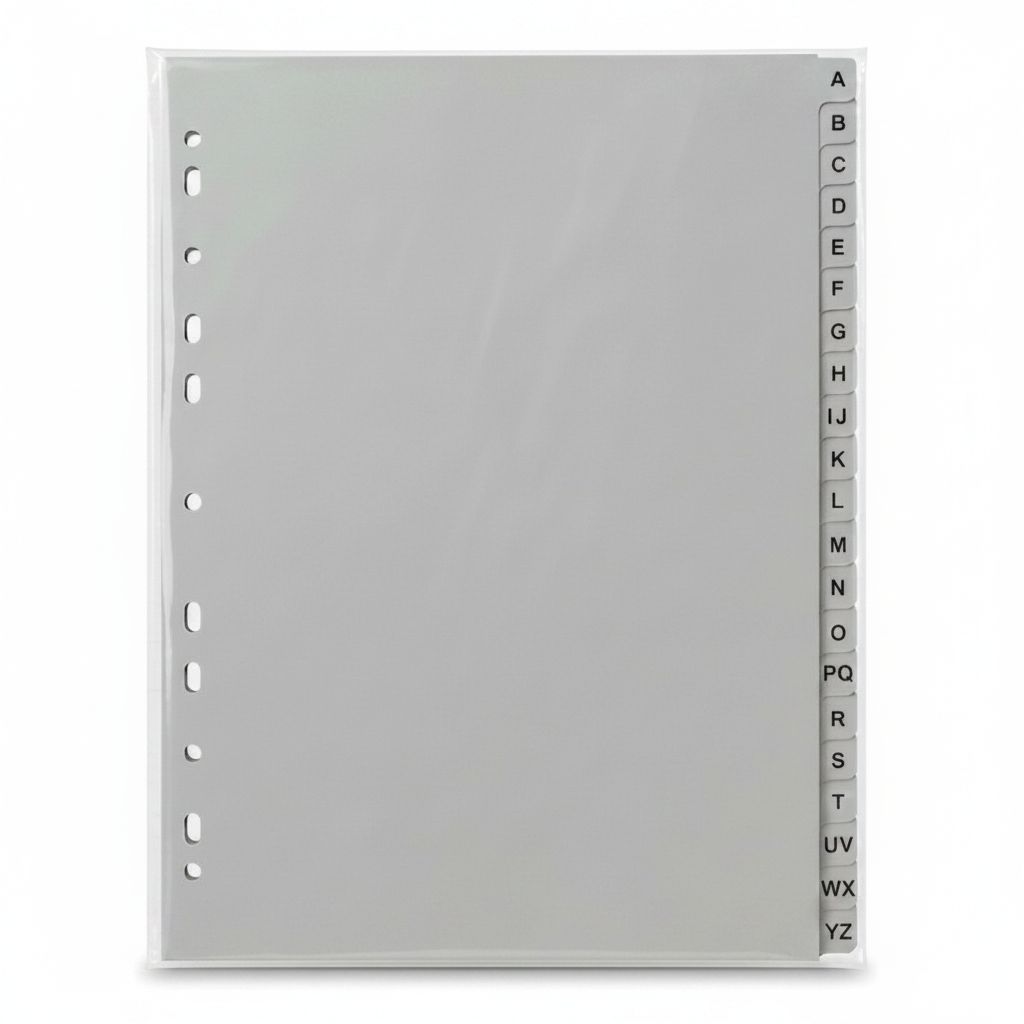 A-Z A4  Plastic Grey Divider #T1020