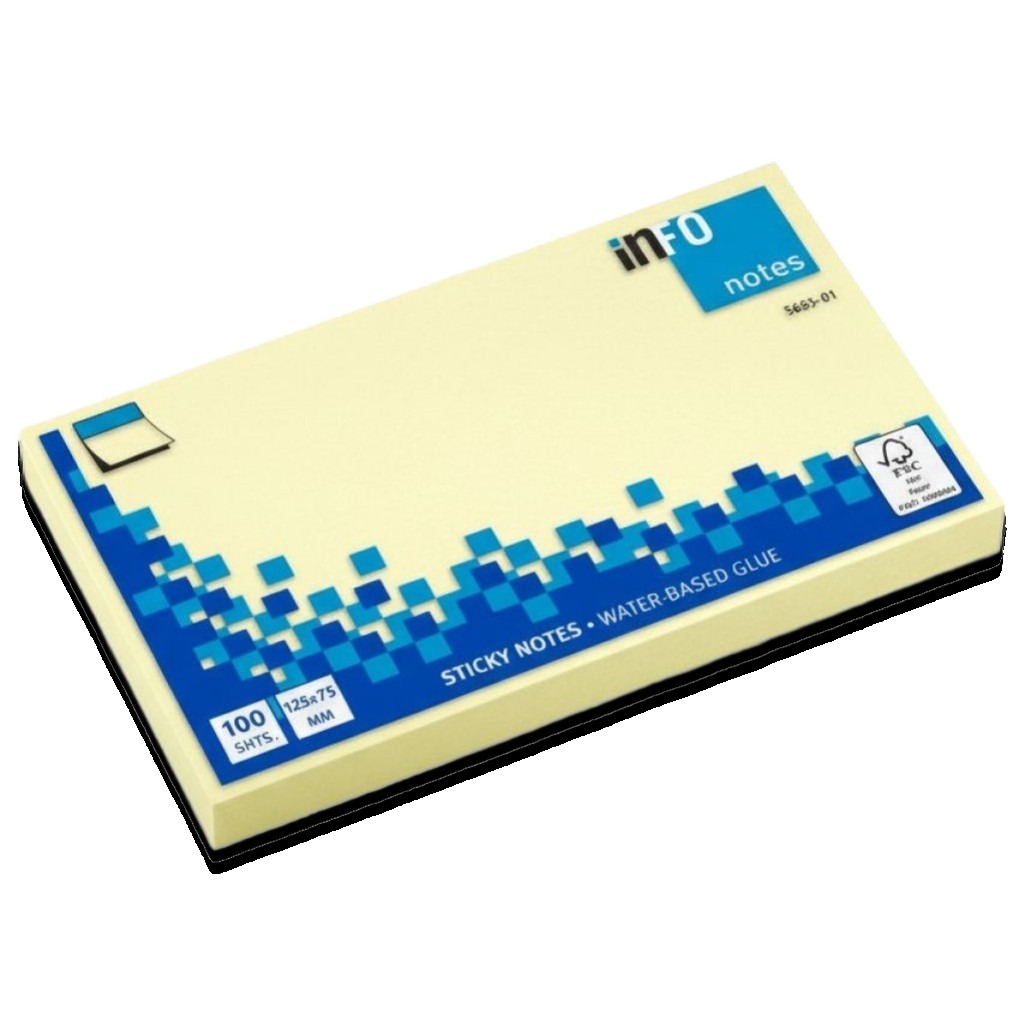125x75 mm 100Sh 80% Sticky Area Sticky Notes #5655-01