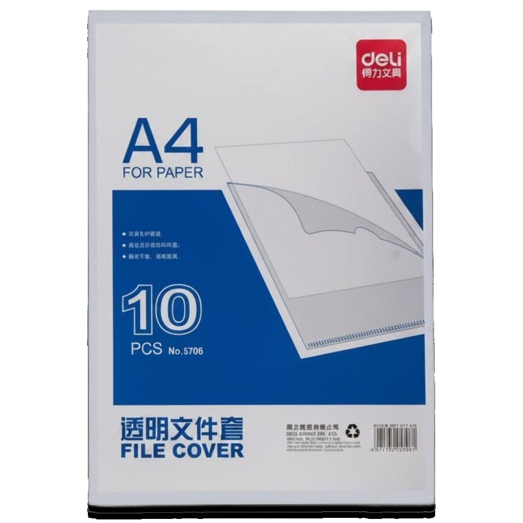 A4 Clear 180 MIC L-Shape File - Pack Of 10 #5706