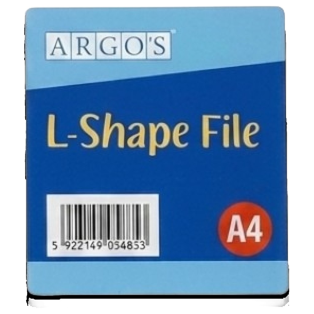 A4 Transparent Clear L-Shape File - Pack Of 12 #Arg0901