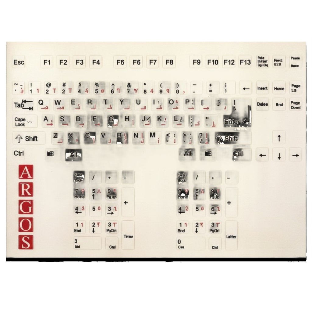 Arabic/English Transparent  Keyboard Stickers With White Letters #A191
