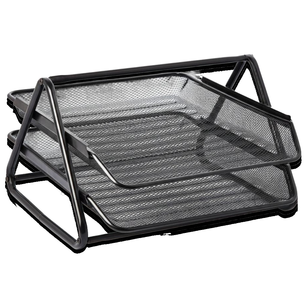 Black 2-Tier Mesh Paper Tray #9625