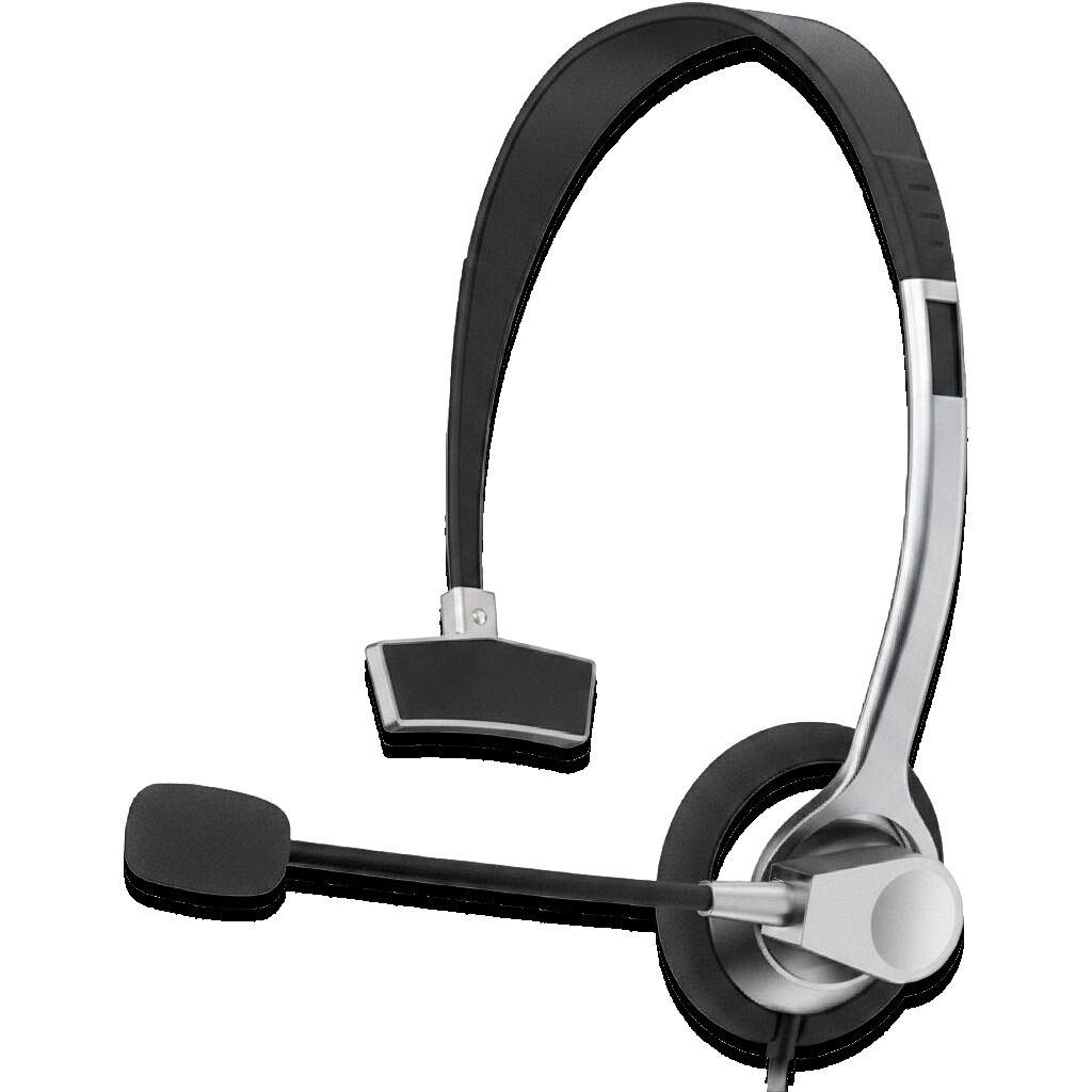 Black Wired One-Ear Headset #H204D