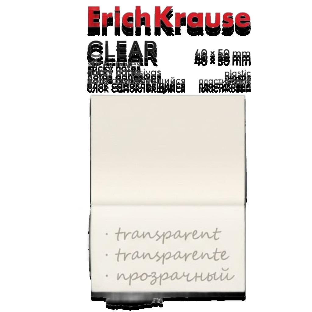 Clear Plastic 50x40 mm 50Sh Sticky Notes #61698