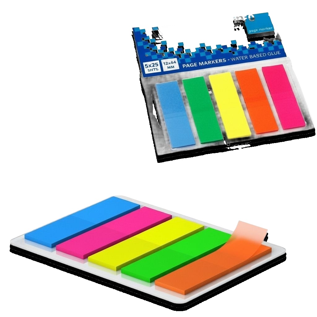 Neon 25Sh Index Page Marker 12x50 mm - Pack of 5#268109