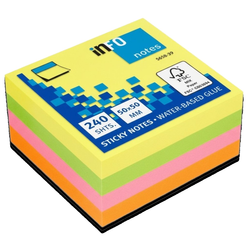Neon 50x50 mm 240 Sh Sticky Notes #565839