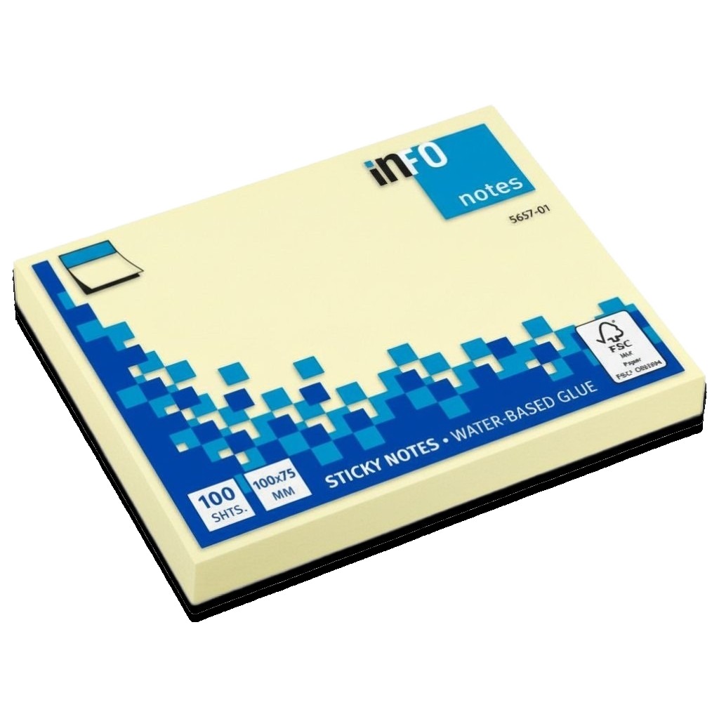 Yellow 100x75 100Sh mm Sticky Note #565701