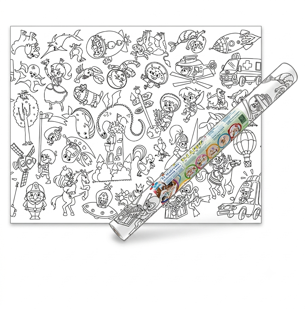 Kids Self Adhesive Wall Coloring Roll 60cm x 5M #8732-08-Xl