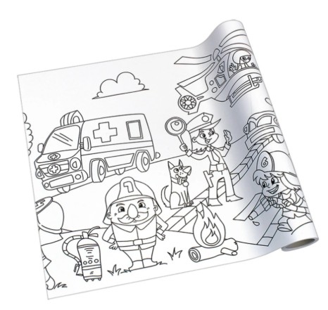 Kids Self Adhesive Coloring Roll Life Savers Theme 30cm x 4M #8725-08-B