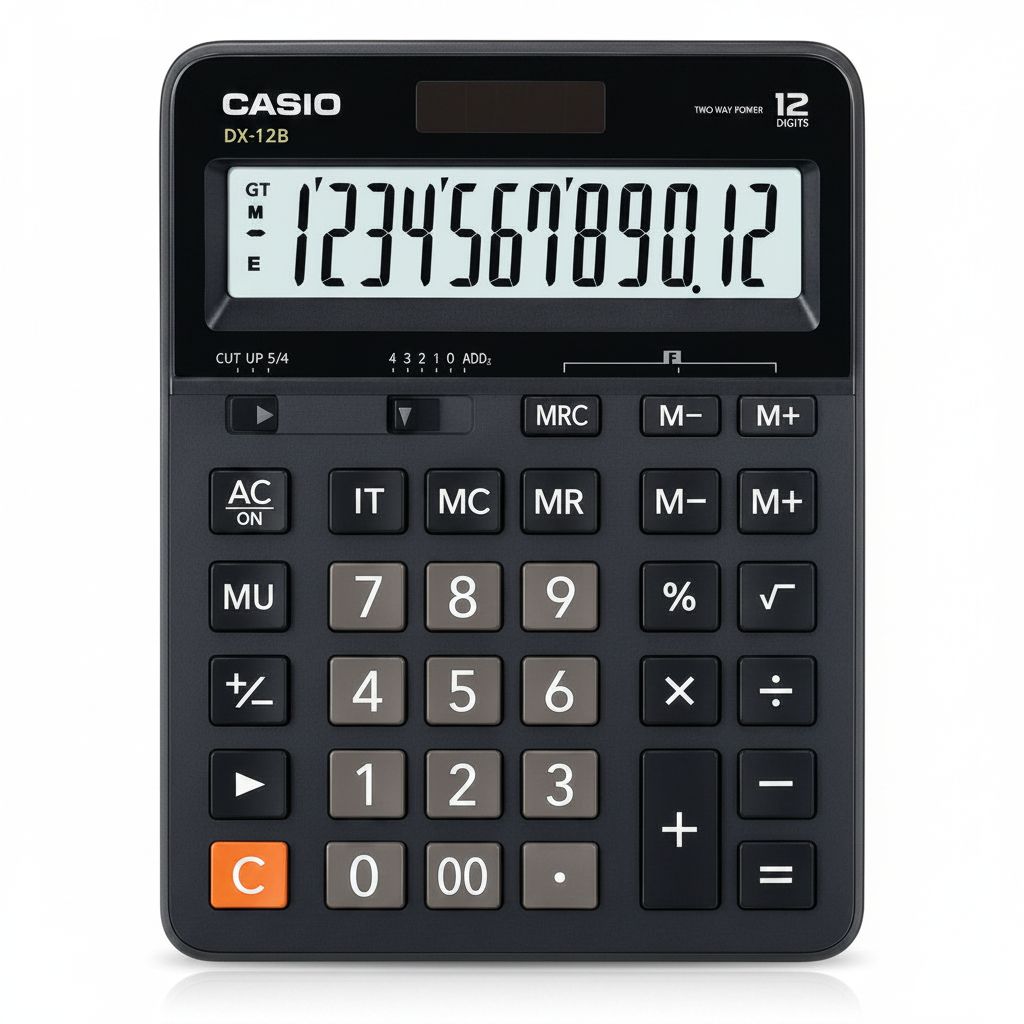 12 Digits Desktop Calculator #DX-12B-BK-W-DC