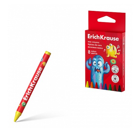 Round 8mm Jolly Friends Wax Crayons #62946