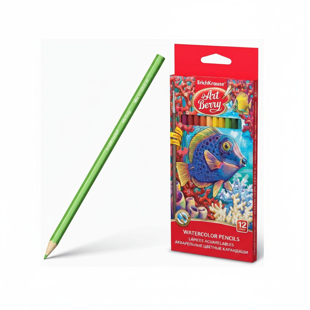 Aquarelle Hexagonal Watercolor Pencils  -  12 Color #32485