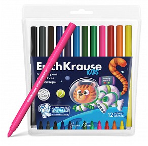 Washable Fiber Tip Pens -Pack of 12 Colors #61825