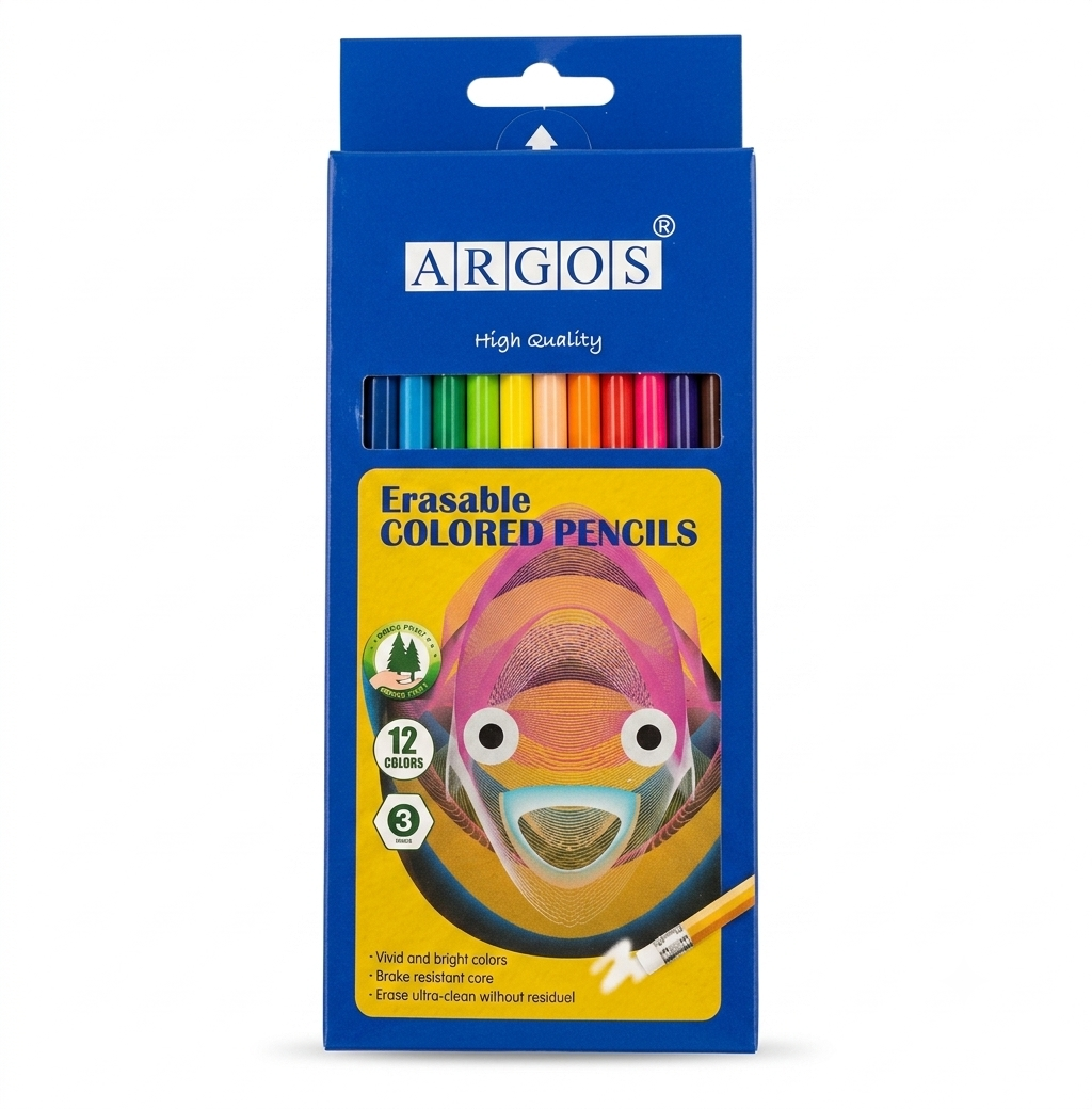 Erasable Wood Coloring Pencils - Pack of 12 #Arg59675