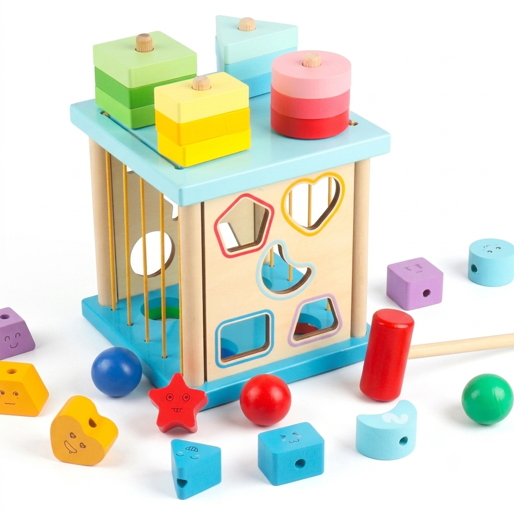 Hit The Ball 4 In 1 Wooden Learning Game #Mkt-8575