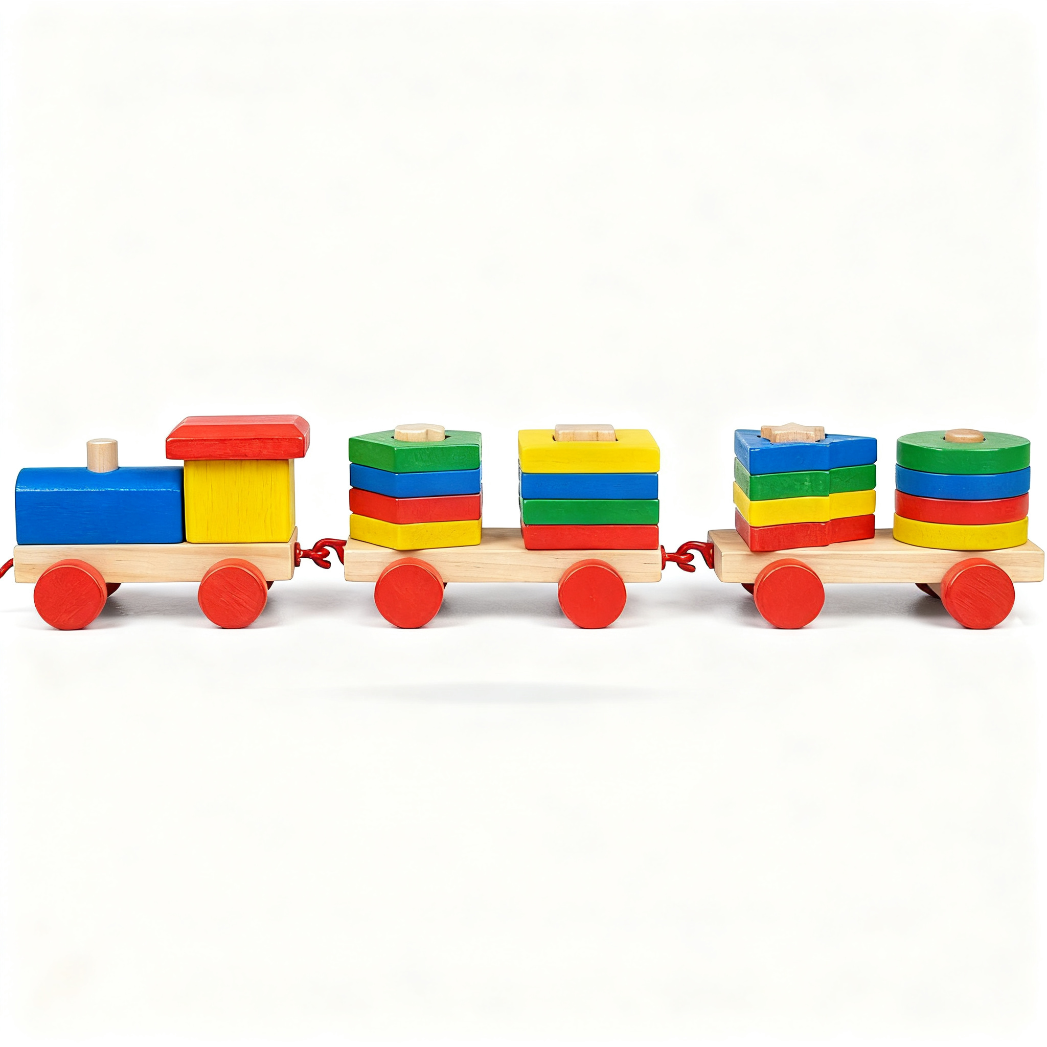 Car Shaped Educational Wooden Puzzle With Wheels#36231